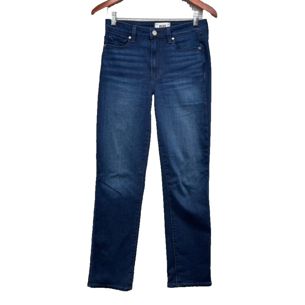 Paige Hoxton Slim Jeans Womens 27 4 Blue Denim Straight Ankle Mid Rise Classic